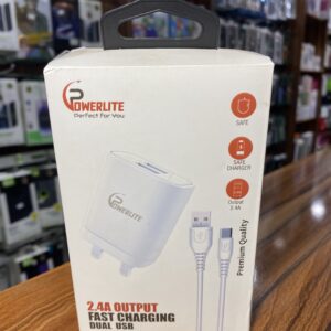 Powerlite 2.4A output fast charger dual USB