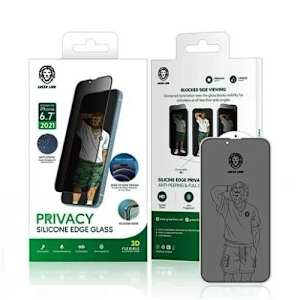 Green Lion Privacy Silicone Edge Glass screen protector, designed for iPhone XR/11